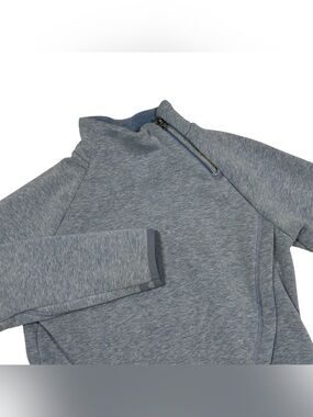 Athleta Girl Cozy Karma Wrap Pullover Sweatshirt Light Blue Fleece Zip M 8-10